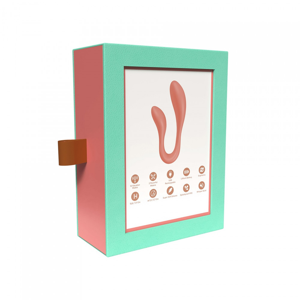 Разное - Смарт-стимулятор Adrien Lastic Couple Secrets II + APP для клитора и точки G, коралловый 7