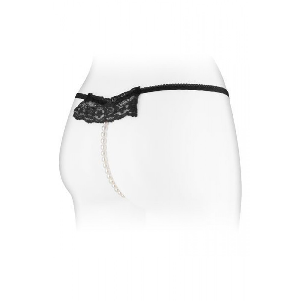 Сексуальные трусики - Трусики-стринги с жемчужной ниткой Fashion Secret KATIA Black 2
