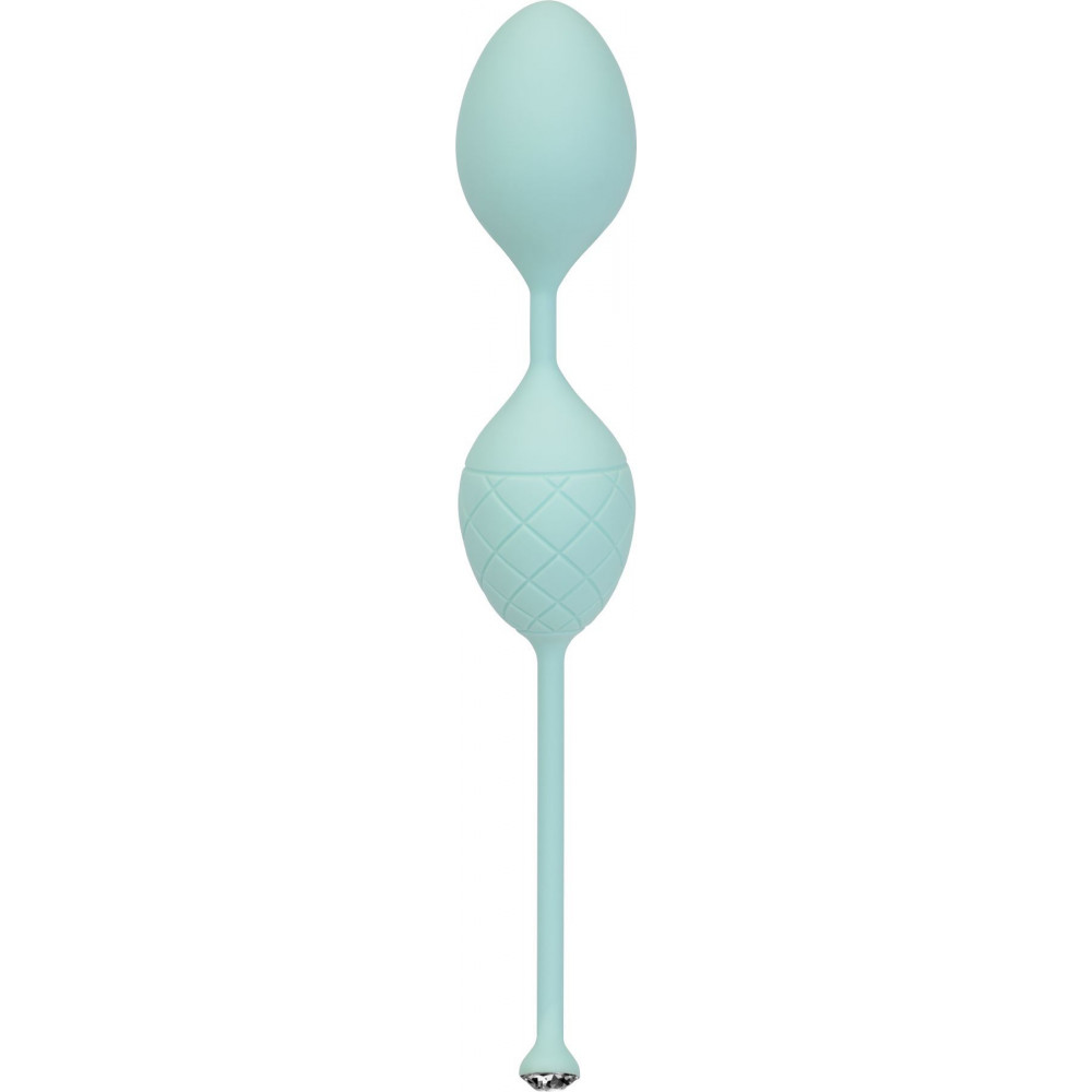 Вагинальные шарики - Роскошные вагинальные шарики PILLOW TALK - Frisky Teal с кристаллом, диаметр 3,2см, вес 49-75гр 5