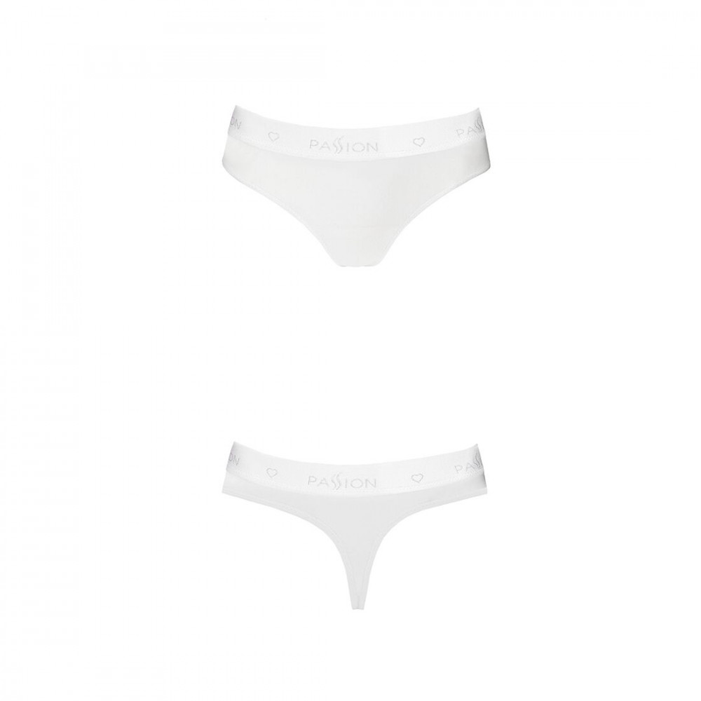 Эротические комплекты - Трусики-бразилиана из хлопка Passion PS005 PANTIES white, size M 3