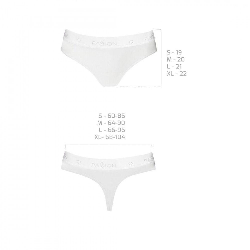 Эротические комплекты - Трусики-бразилиана из хлопка Passion PS005 PANTIES white, size M 2