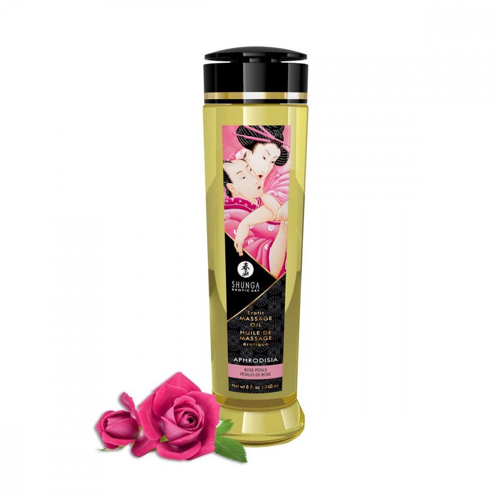 Массажные масла - Массажное масло Shunga Aphrodisia - Roses (240 мл) натуральное увлажняющее