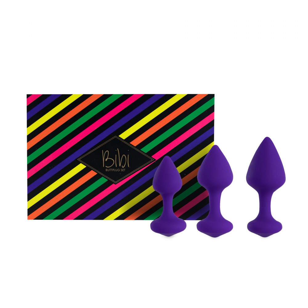 Наборы анальных пробок - Набор силиконовых анальных пробок FeelzToys - Bibi Butt Plug Set 3 pcs Purple