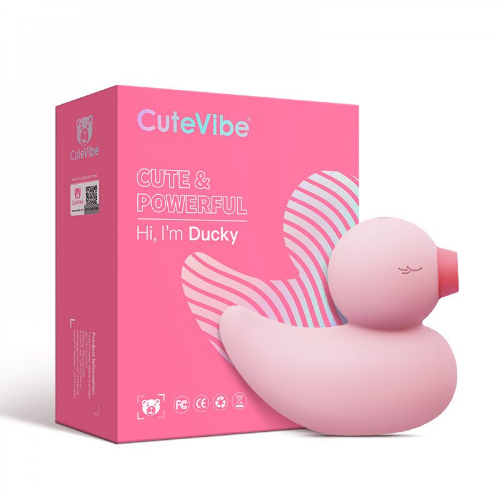 Вибраторы вакуумные - Вакуумный вибратор-уточка CuteVibe Ducky Pink 3