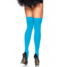 Плотные неоновые чулки Leg Avenue Nylon Thigh Highs Neon Blue, one size