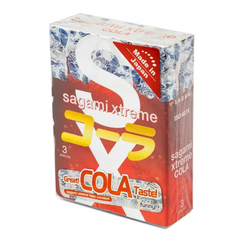 Презервативы - Супертонкие латексные презерваивы Sagami Xtreme Cola flavor 3 шт 3