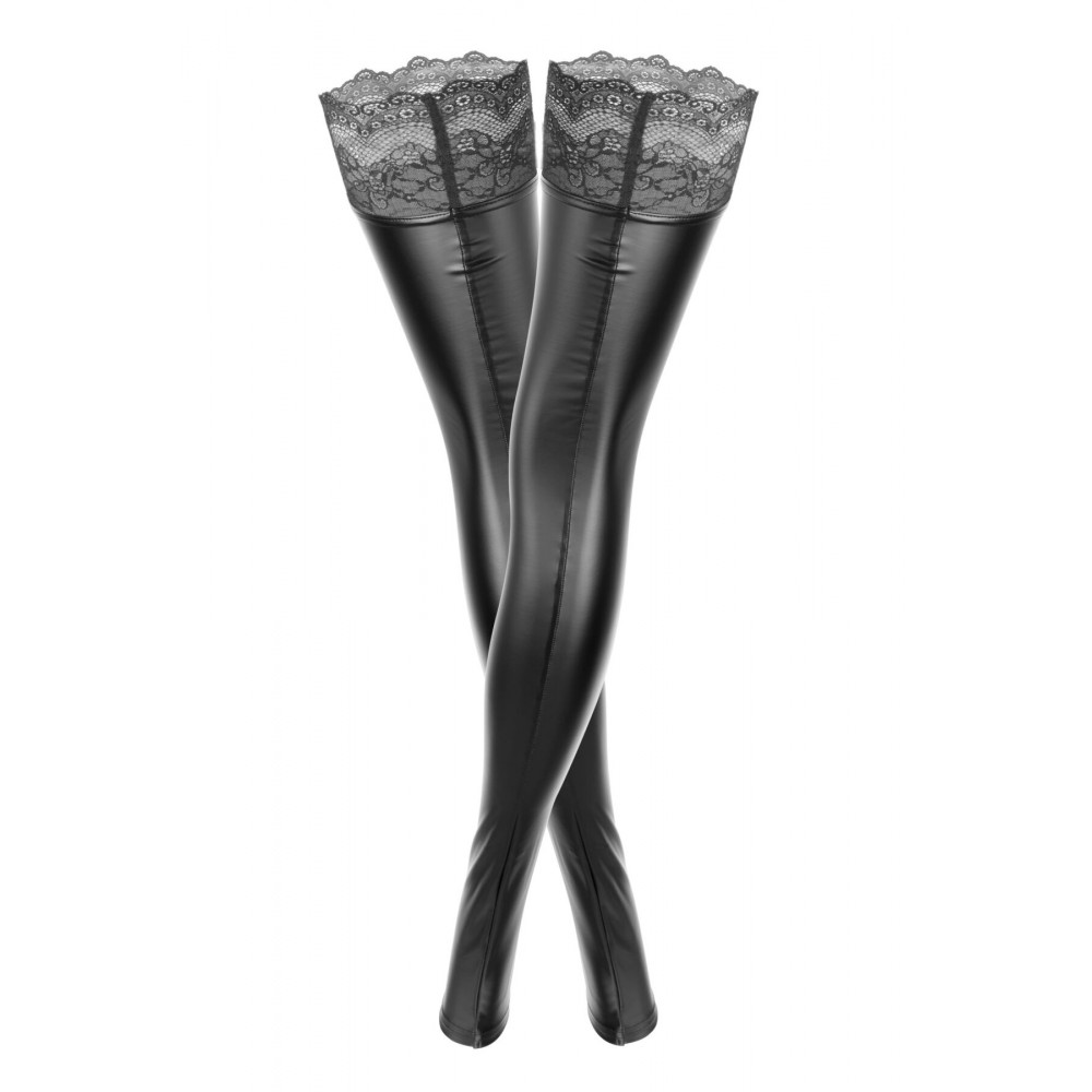 Чулки - Чулки Noir Handmade F135 Powerwetlook stockings - 3XL 3