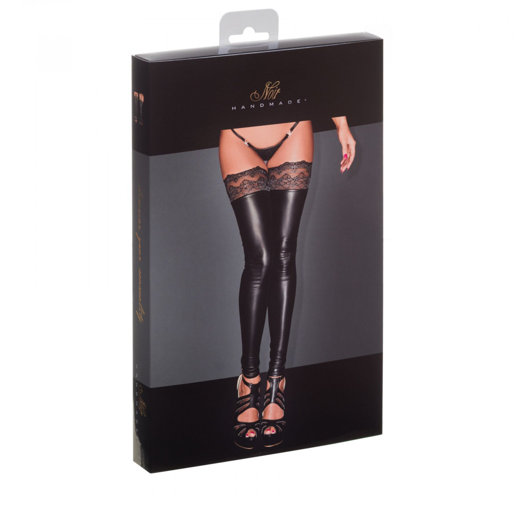 Чулки - Чулки Noir Handmade F135 Powerwetlook stockings - 3XL 4