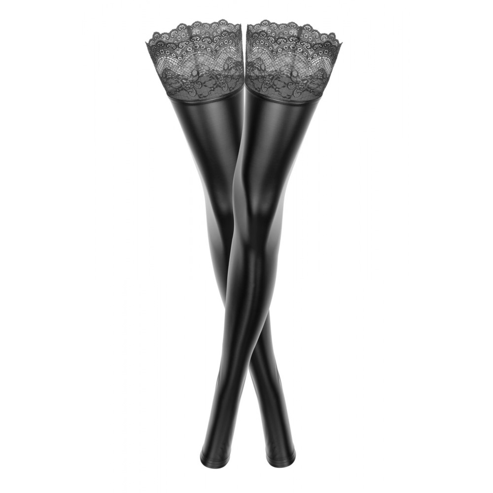 Чулки - Чулки Noir Handmade F135 Powerwetlook stockings - 3XL 2