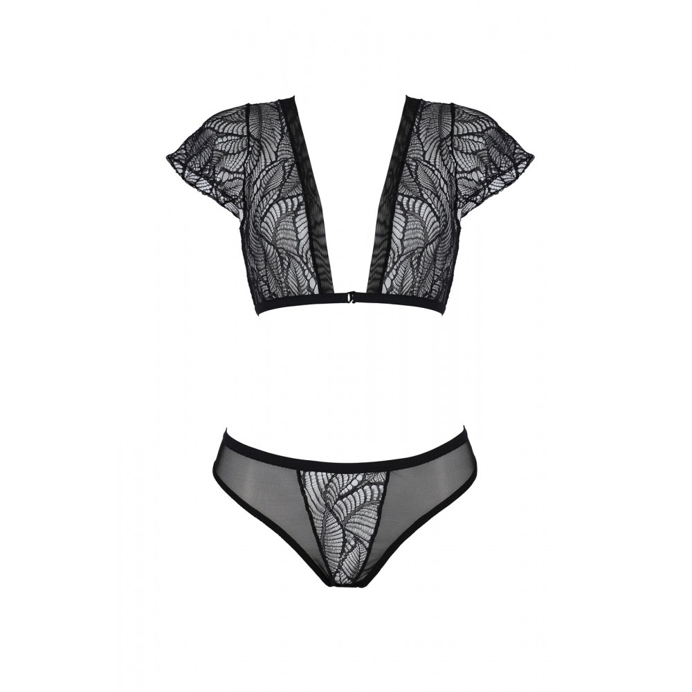 Сексуальные трусики - Комплект Passion LEAFA BIKINI black S/M - ECO Passion 2