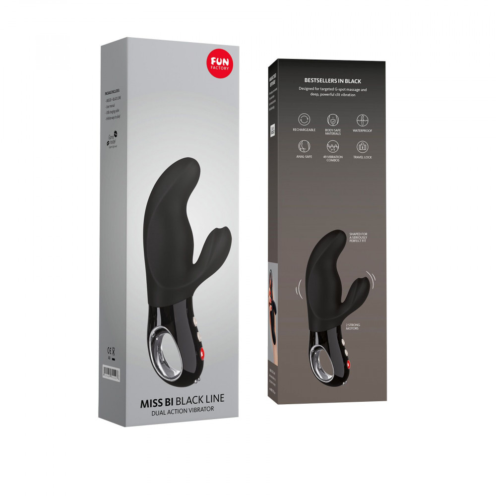 Вибратор-кролик - Вибратор-кролик Fun Factory MISS BI black, 2 независимых мотора, диаметр 4,2 см 6