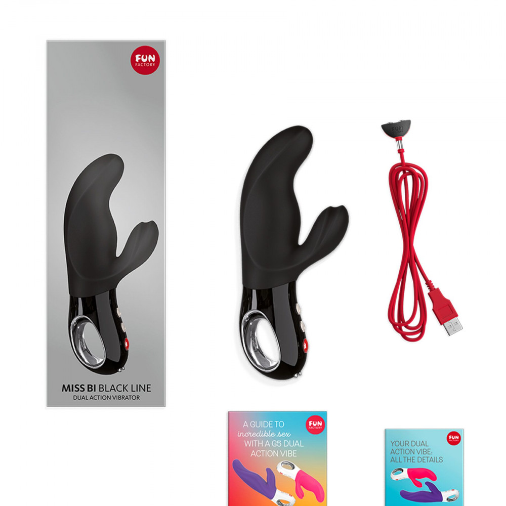 Вибратор-кролик - Вибратор-кролик Fun Factory MISS BI black, 2 независимых мотора, диаметр 4,2 см 7