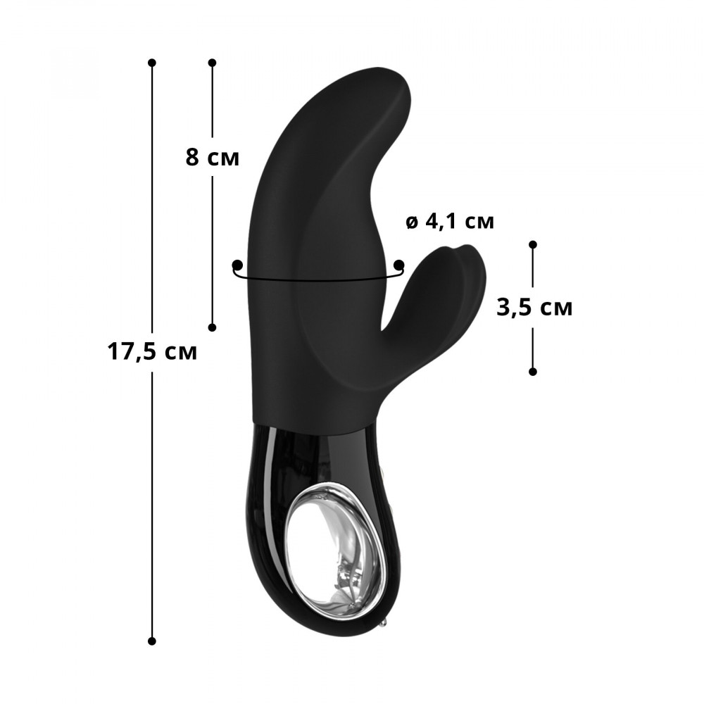 Вибратор-кролик - Вибратор-кролик Fun Factory MISS BI black, 2 независимых мотора, диаметр 4,2 см 1