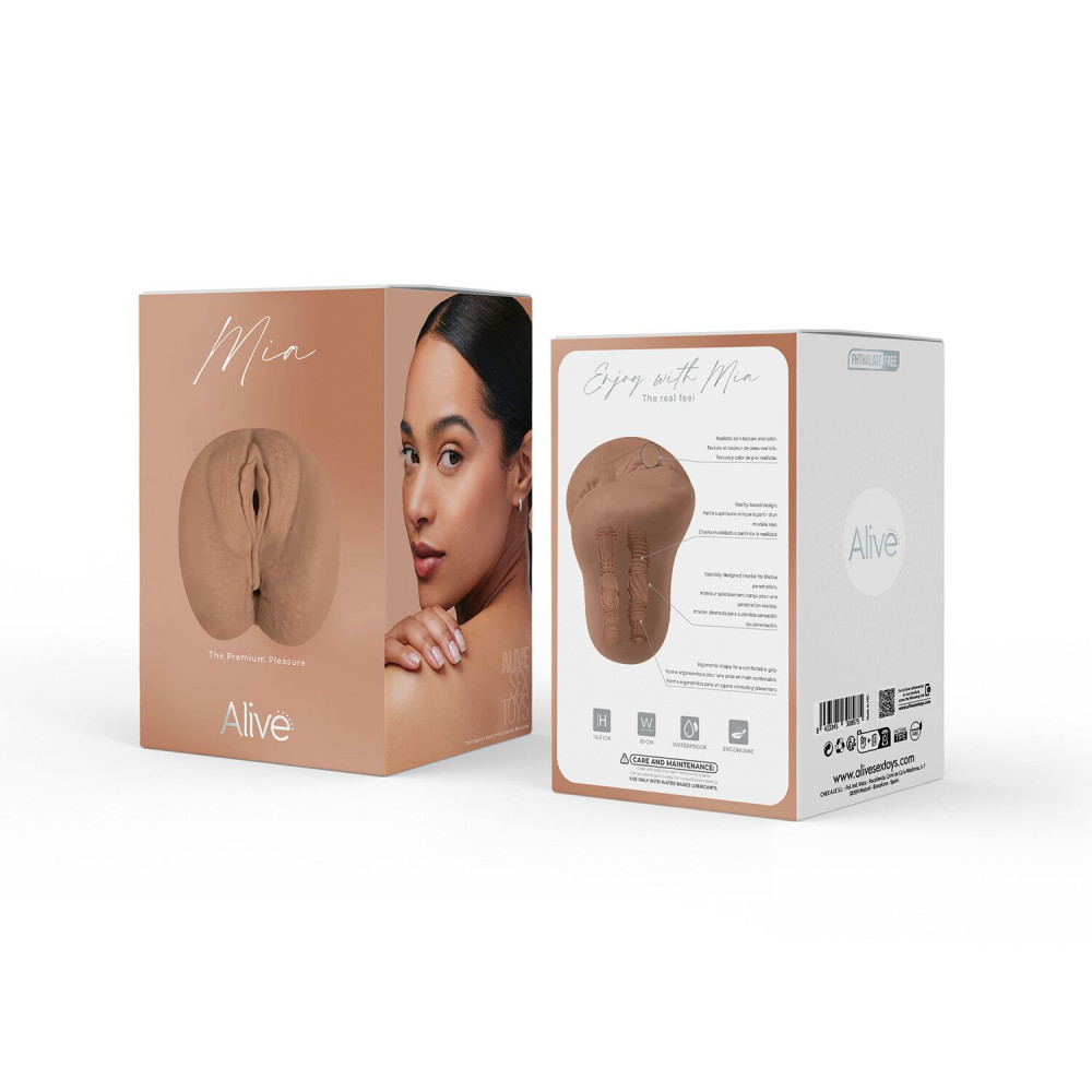 Мастурбаторы без вибрации - Мастурбатор Alive Mia Super Realistic Masturbator XL Caramel 8