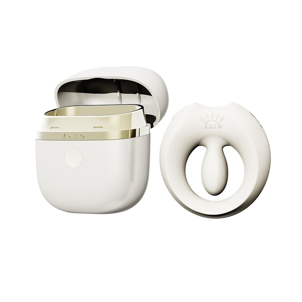 Эрекционные кольца с вибрацией - Эрекционное кольцо Zalo Apis Ivory White 1