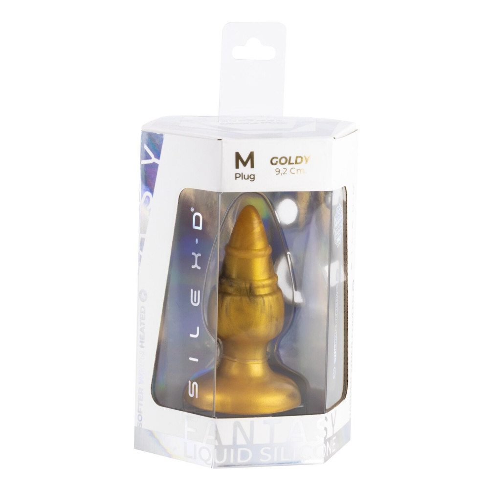 Анальні іграшки без вібрації - Анальна пробка SilexD Fantasy - Goldy M Plug 4