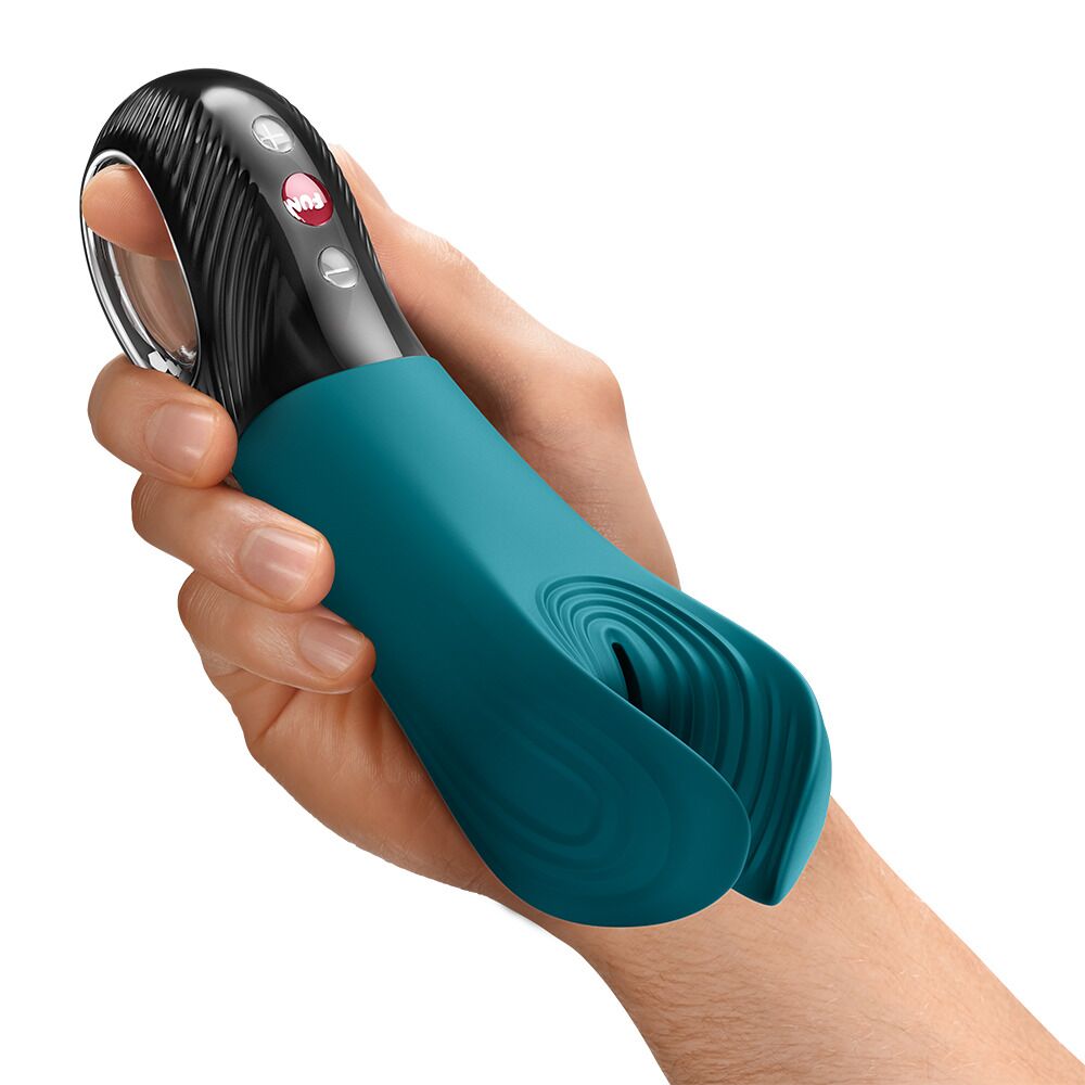 Мастурбаторы с вибрацией - Вибратор для пениса Fun Factory MANTA Bottle Green, подходит для парных игр 7