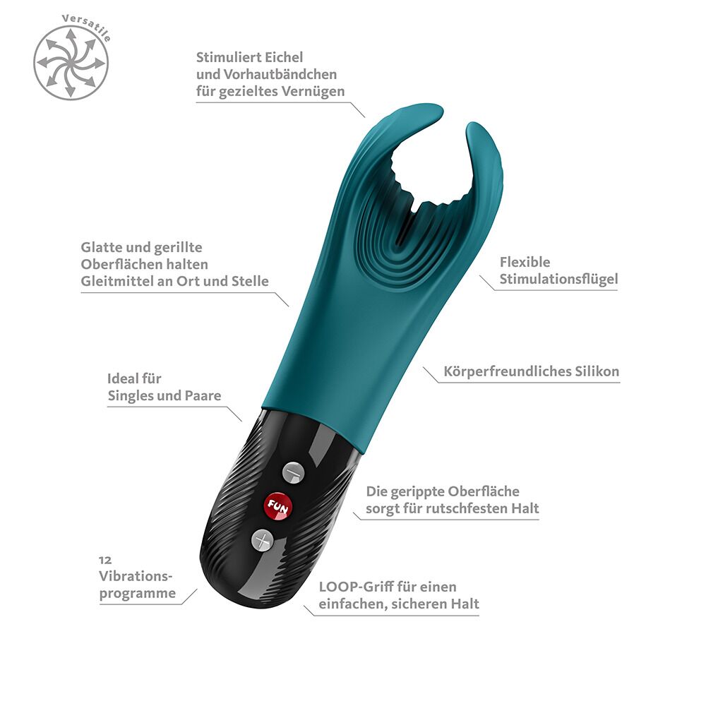 Мастурбаторы с вибрацией - Вибратор для пениса Fun Factory MANTA Bottle Green, подходит для парных игр 6