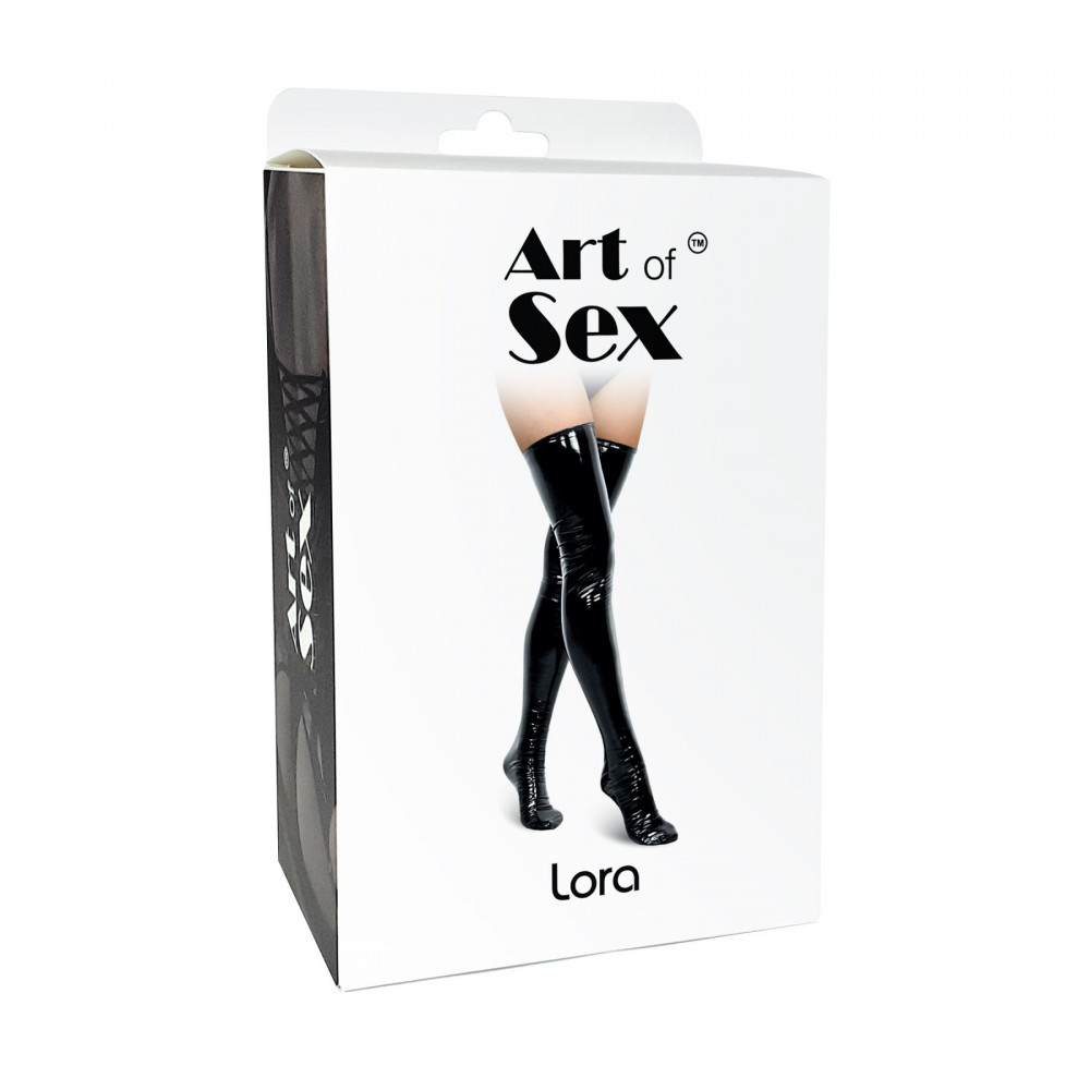Чулки - Сексуальные виниловые чулки Art of Sex - Lora, размер L, с эффектом голограммы 2