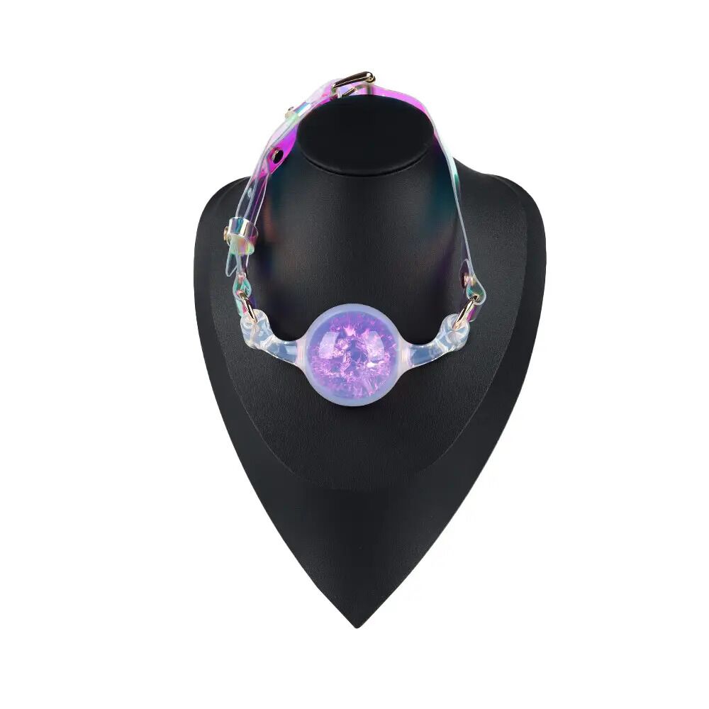 Повязки на глаза, кляпы, зажимы - Кляп Liebe Seele Crystal Ball Gag - Purple (Large Ball) 3