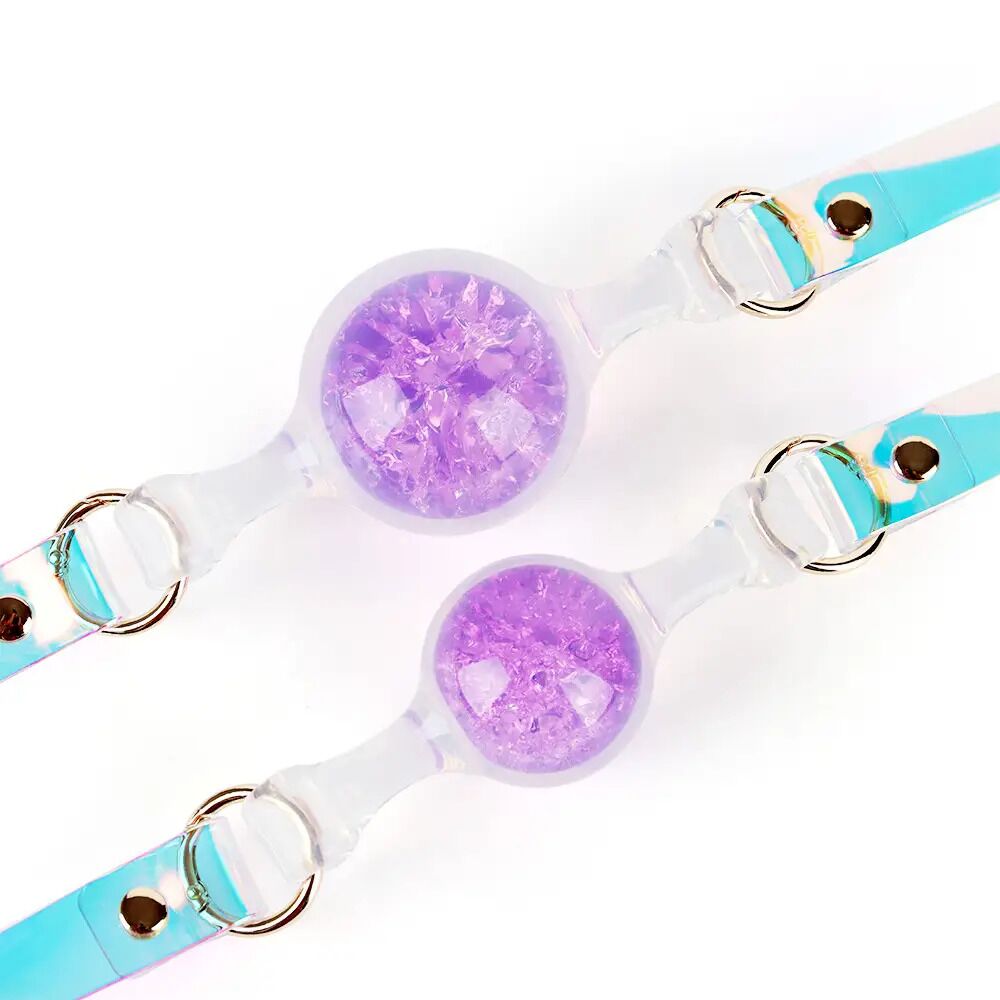 Повязки на глаза, кляпы, зажимы - Кляп Liebe Seele Crystal Ball Gag - Purple (Large Ball) 2