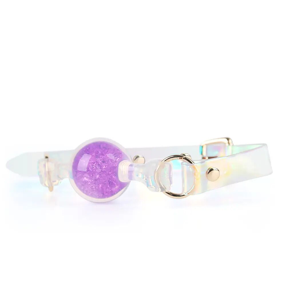 Повязки на глаза, кляпы, зажимы - Кляп Liebe Seele Crystal Ball Gag - Purple (Large Ball)