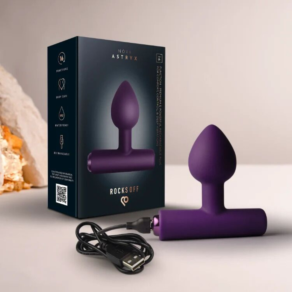 Анальные игрушки с вибрацией - Анальная вибропробка Rocks Off NOVA Astryx Purple 1