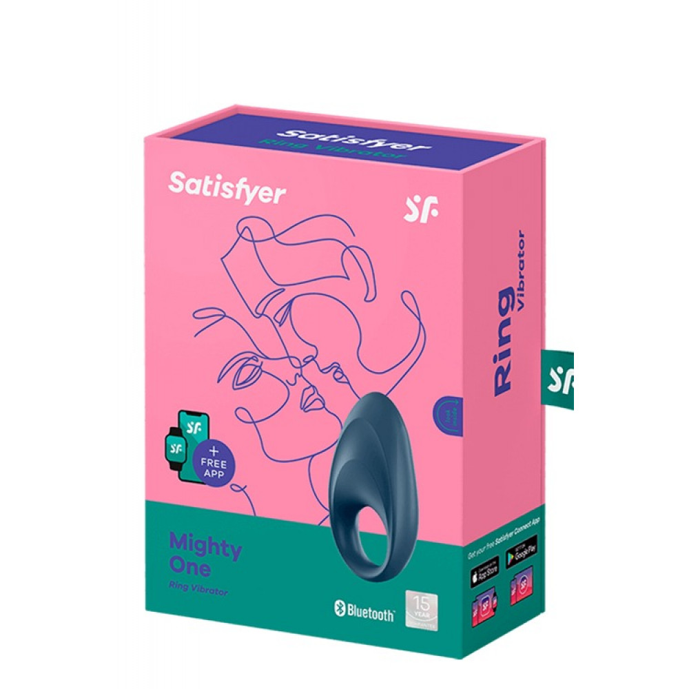 Разное - Эрекционное смарт-виброкольцо Satisfyer Mighty One синее 5