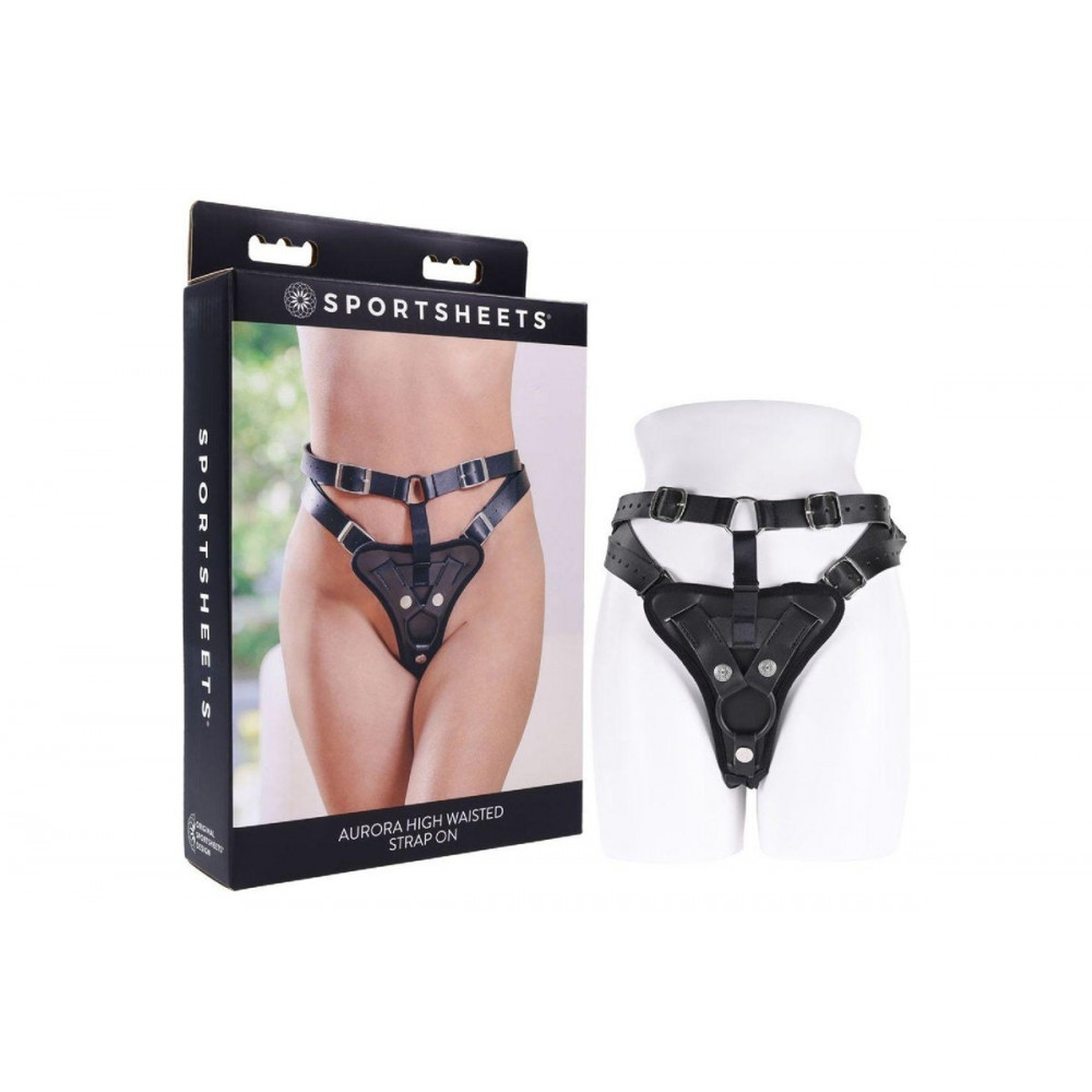 Разное - Трусики для страпонов Sportsheets Aurora High Waisted черные