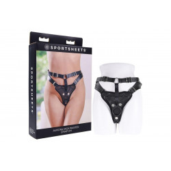 Трусики для страпонов Sportsheets Aurora High Waisted черные