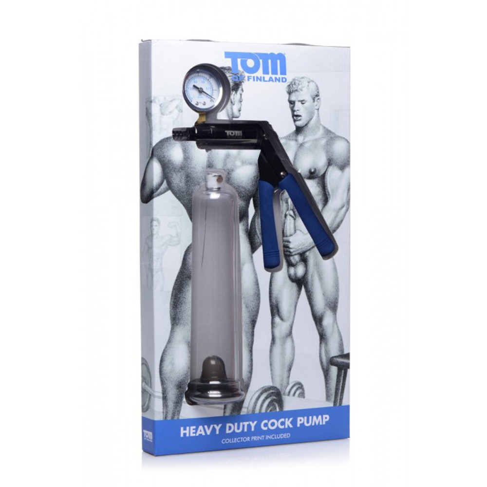 Секс игрушки - Вакуумная помпа для мужчин механическая Tom of Finland прозрачная, 24 х 5.7 см 1