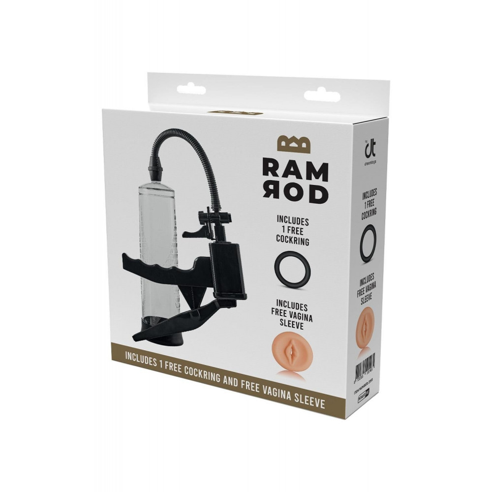 Эрекционные кольца и насадки - Вакуумная помпа для пениса Dream Toys Ramrod Pistol Penis Pump, с эрекционным кольцом