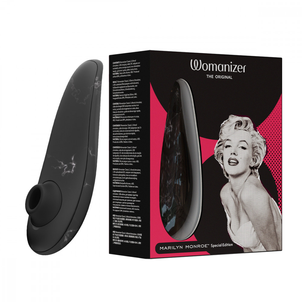 Вибраторы вакуумные - Вакуумный стимулятор клитора Womanizer Marilyn Monroe Black Marble