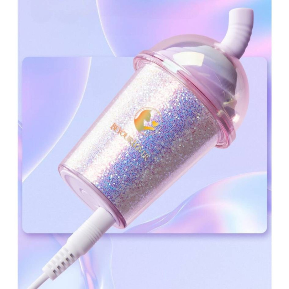 Разное - Вакуумний стимулятор в форме стаканчика для коктейля с трубочкой BeYourLover Joy Cup лиловый 3