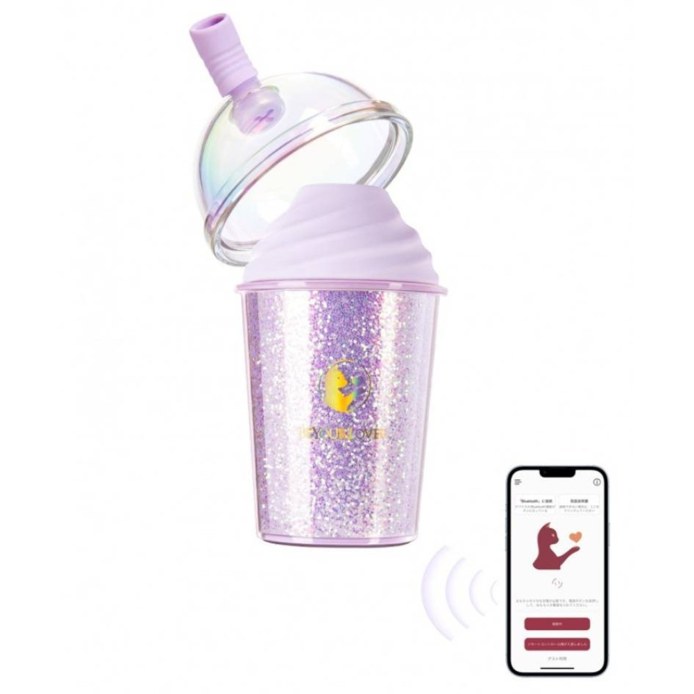 Разное - Вакуумний стимулятор в форме стаканчика для коктейля с трубочкой BeYourLover Joy Cup лиловый 14