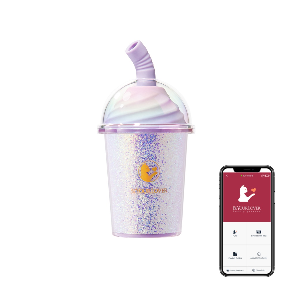 Разное - Вакуумний стимулятор в форме стаканчика для коктейля с трубочкой BeYourLover Joy Cup лиловый