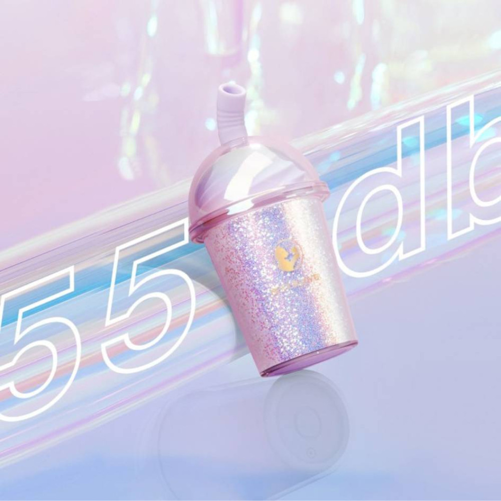 Разное - Вакуумний стимулятор в форме стаканчика для коктейля с трубочкой BeYourLover Joy Cup лиловый 11