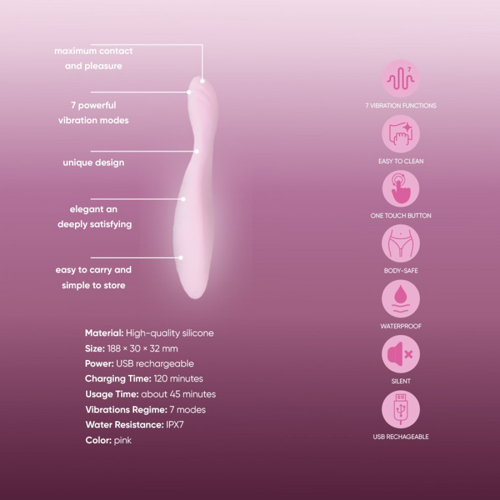 Стимулятор точки G - Вибратор для точки G Sweet Em, розовый 7