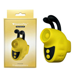 Вибратор на палец Passion Play в виде пчёлки, жёлтый, 12 режимов вибрации, 5.6 × 3.6 см