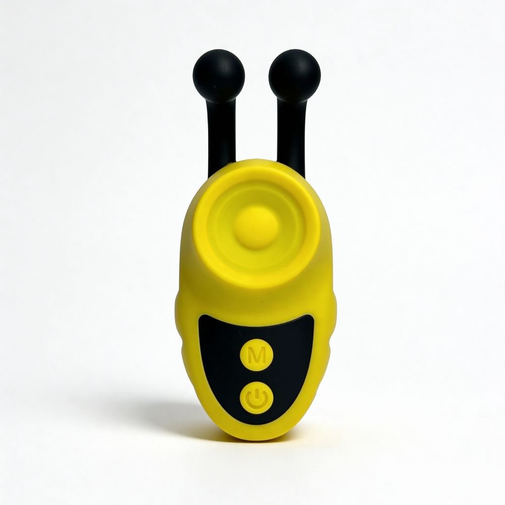 Вібропулі та міні-вібратори - Вібратор на палець Passion Play у вигляді бджілки, жовтий, 12 режимів вібрації, 5,6 × 3,6 см 2