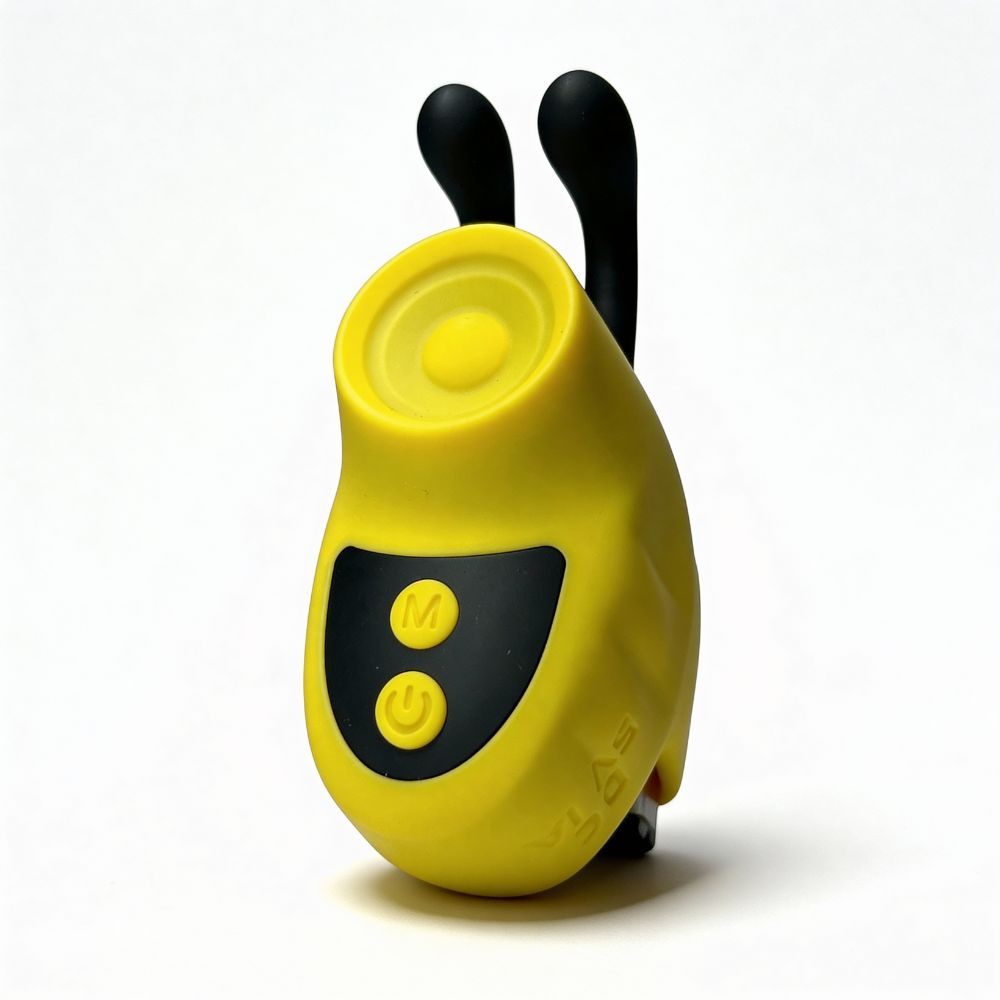 Вібропулі та міні-вібратори - Вібратор на палець Passion Play у вигляді бджілки, жовтий, 12 режимів вібрації, 5,6 × 3,6 см 1