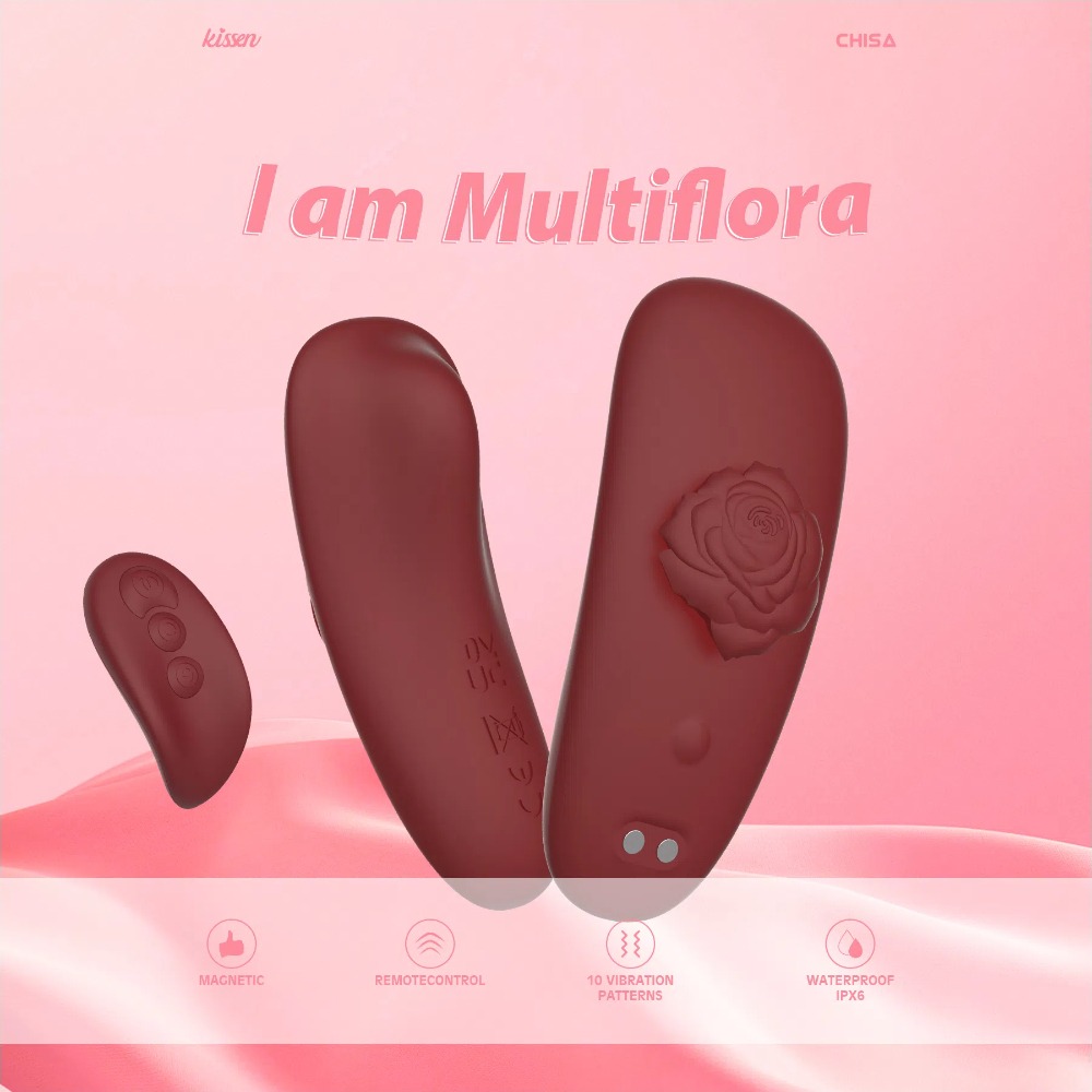 Разное - Вибрационный стимулятор в трусики Chisa Kissen Multiflora с пультом, красный 6