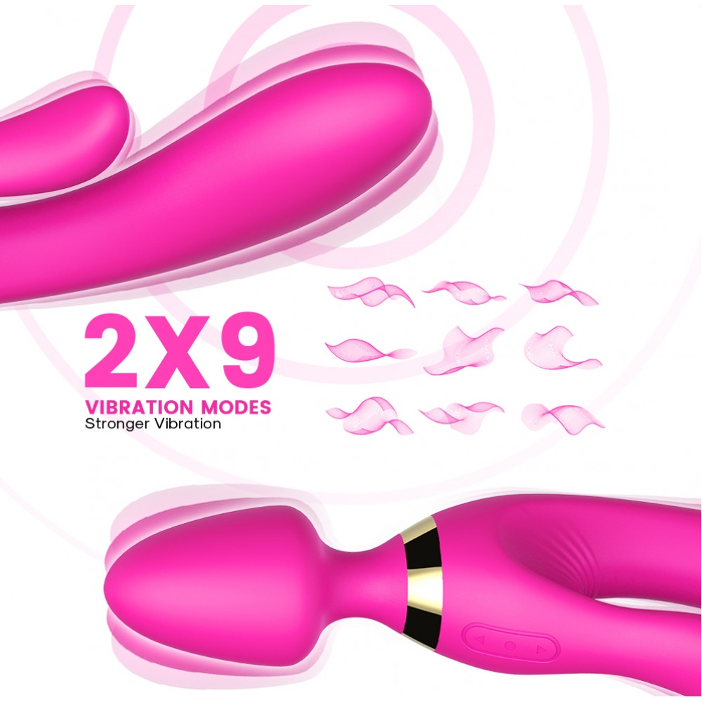 Вибратор - Вибромассажер Boss Series - Magic Wand USB Pink 9 Function, BS5200027 1