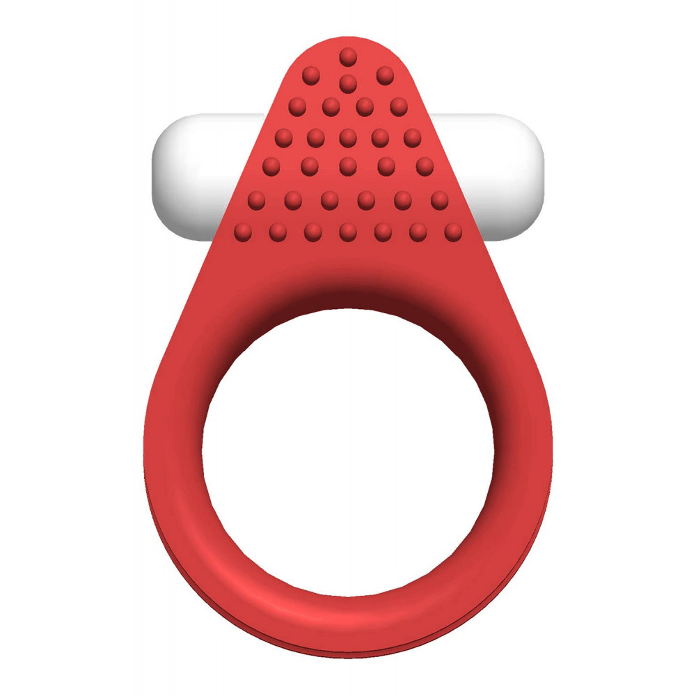 Эрекционные кольца с вибрацией - Эрекционное кольцо LIT-UP SILICONE STIMU RING 1, RED