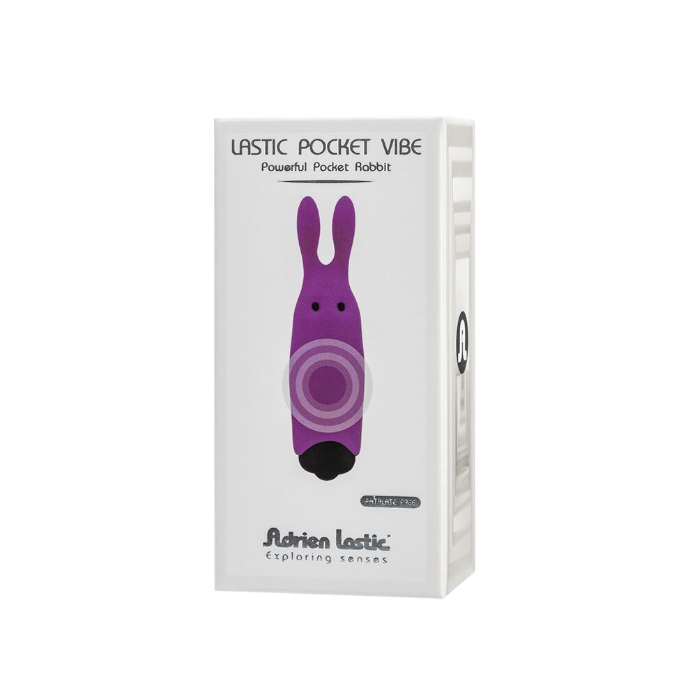 Клиторальный вибратор - Вибропуля Adrien Lastic Pocket Vibe Rabbit Purple со стимулирующими ушками 1