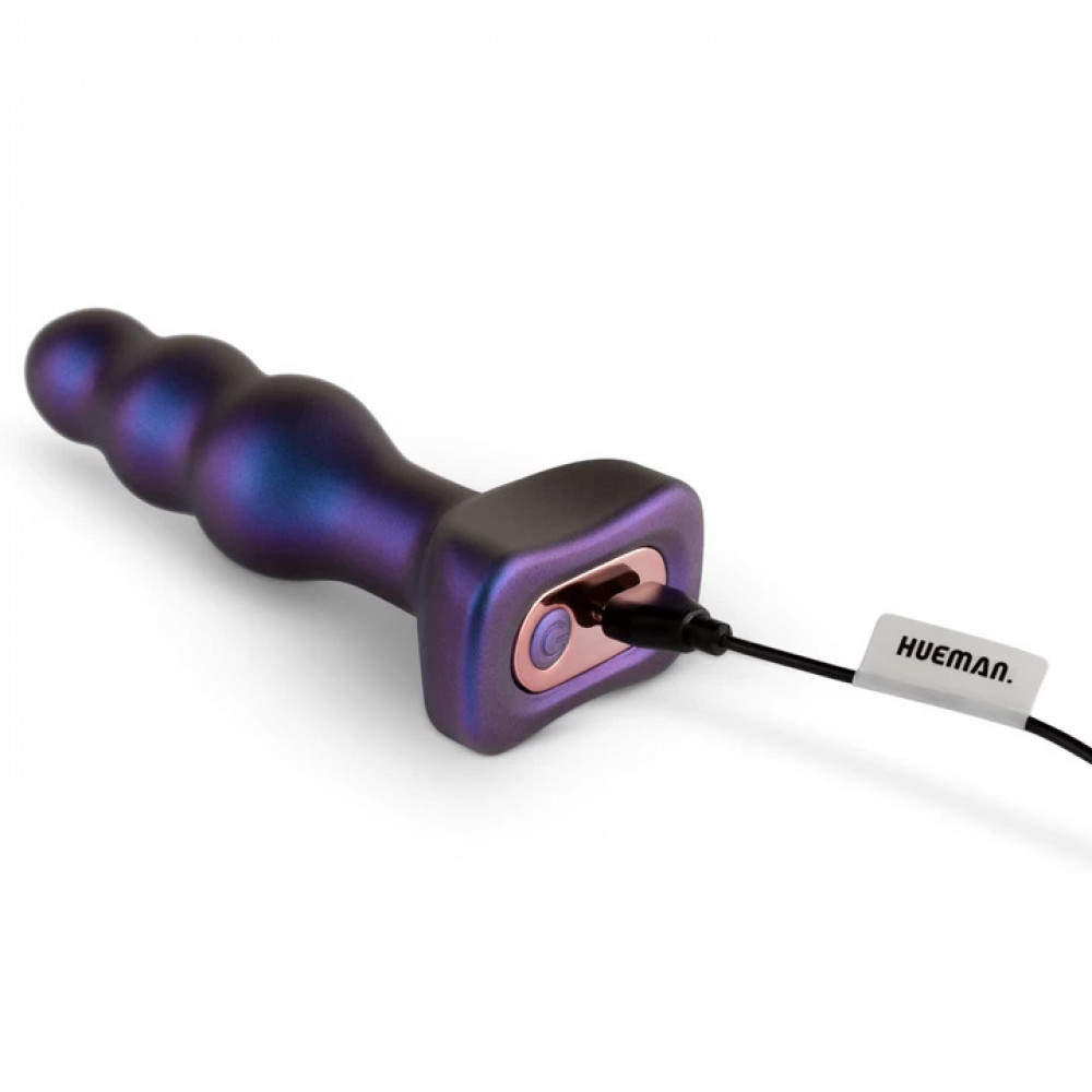 Анальные вибраторы - Анальная пробка с вибрацией Hueman, фиолетовая, 3,7 см 5