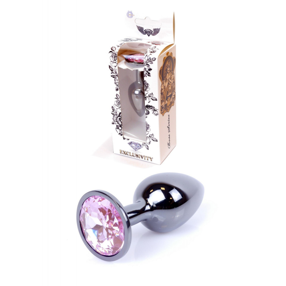 Анальные игрушки - Анальная пробка Boss Series - Jewellery Dark Silver PLUG Rose S, BS6400027