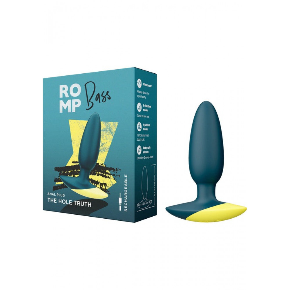 Анальные игрушки с вибрацией - Анальная пробка с вибрацией Romp Bass темно-зеленая