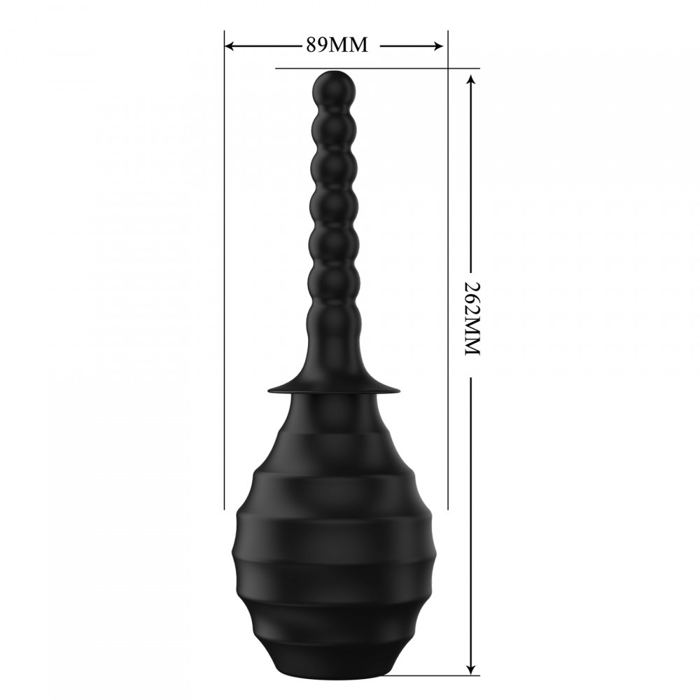 Разное - Анальный душ с гибким носиком Pretty Love MR PLAY в виде анального стимулятора, черный, 330 мл 6