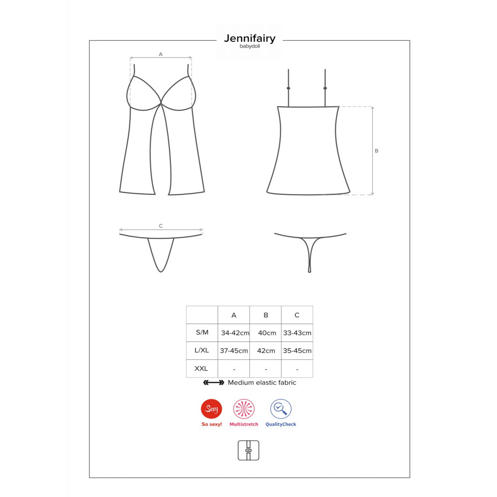 Разное - Бебидолл с цветочным узором, стринги в комплекте Obsessive Jennifairy черный, S/M 6